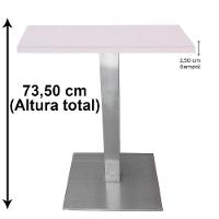 Mesa Quadrada Alpha Inox Prata 73,50 Cm (altura) Tampo Mdp Quadrado 80 Cm Branco (larg) - 3