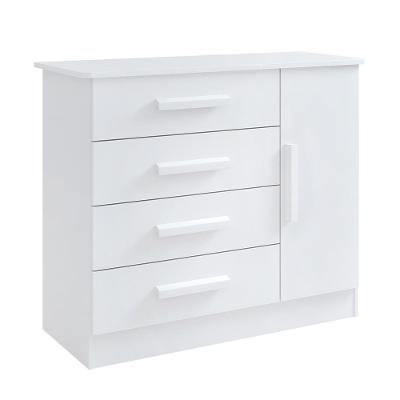 Cômoda Firenze 4 Gavetas Com Sapateira 1 Porta D'doro Branco