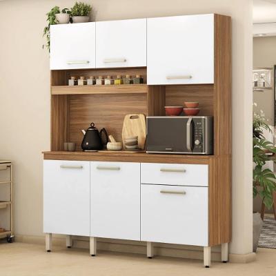 Armário De Cozinha Compacta 160cm Multimóveis Cr20466 Amêndola/branco Amêndola/branco