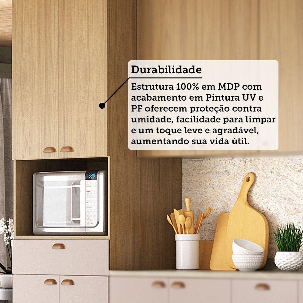 Cozinha Modulada Completa 6 Peças Com Tampo E Rodapé Classic Freijó/freijó Brasil/petala Rosa - 5