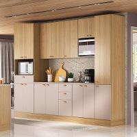 Cozinha Modulada Completa 6 Peças Com Tampo E Rodapé Classic Freijó/freijó Brasil/petala Rosa - 2