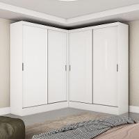 Closet Casal Duplo Belém 4 Portas 4 Gavetas Carioca Móveis Branco - 1