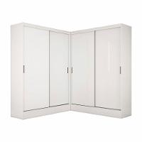 Closet Casal Duplo Belém 4 Portas 4 Gavetas Carioca Móveis Branco - 2