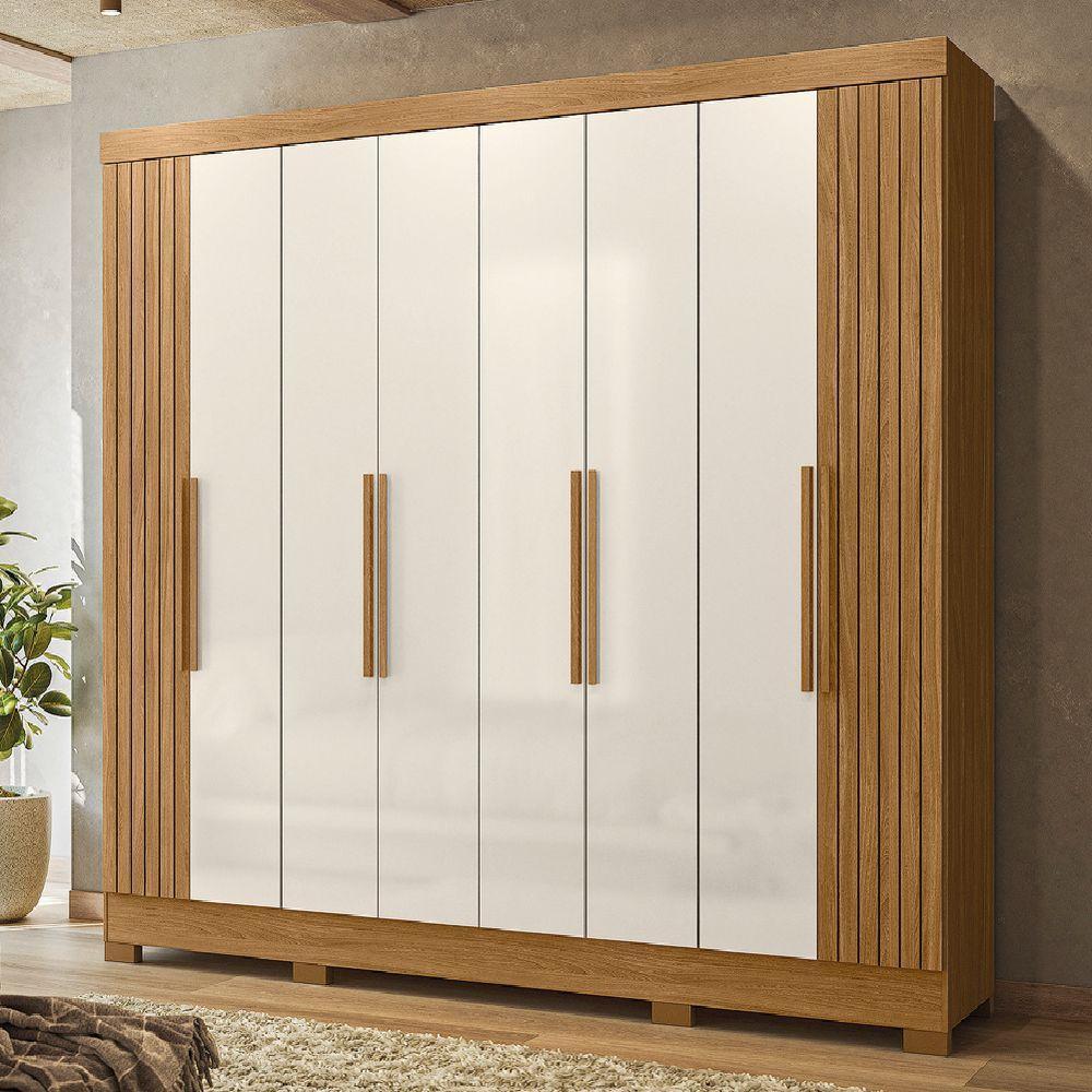 Guarda Roupas Casal Ripado 8 Portas 4 Gavetas Diamante Moval Freijo Off - 2