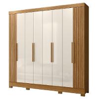 Guarda Roupas Casal Ripado 8 Portas 4 Gavetas Diamante Moval Freijo Off - 1