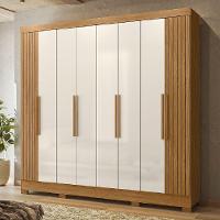 Guarda Roupas Casal Ripado 8 Portas 4 Gavetas Diamante Moval Freijo Off - 2