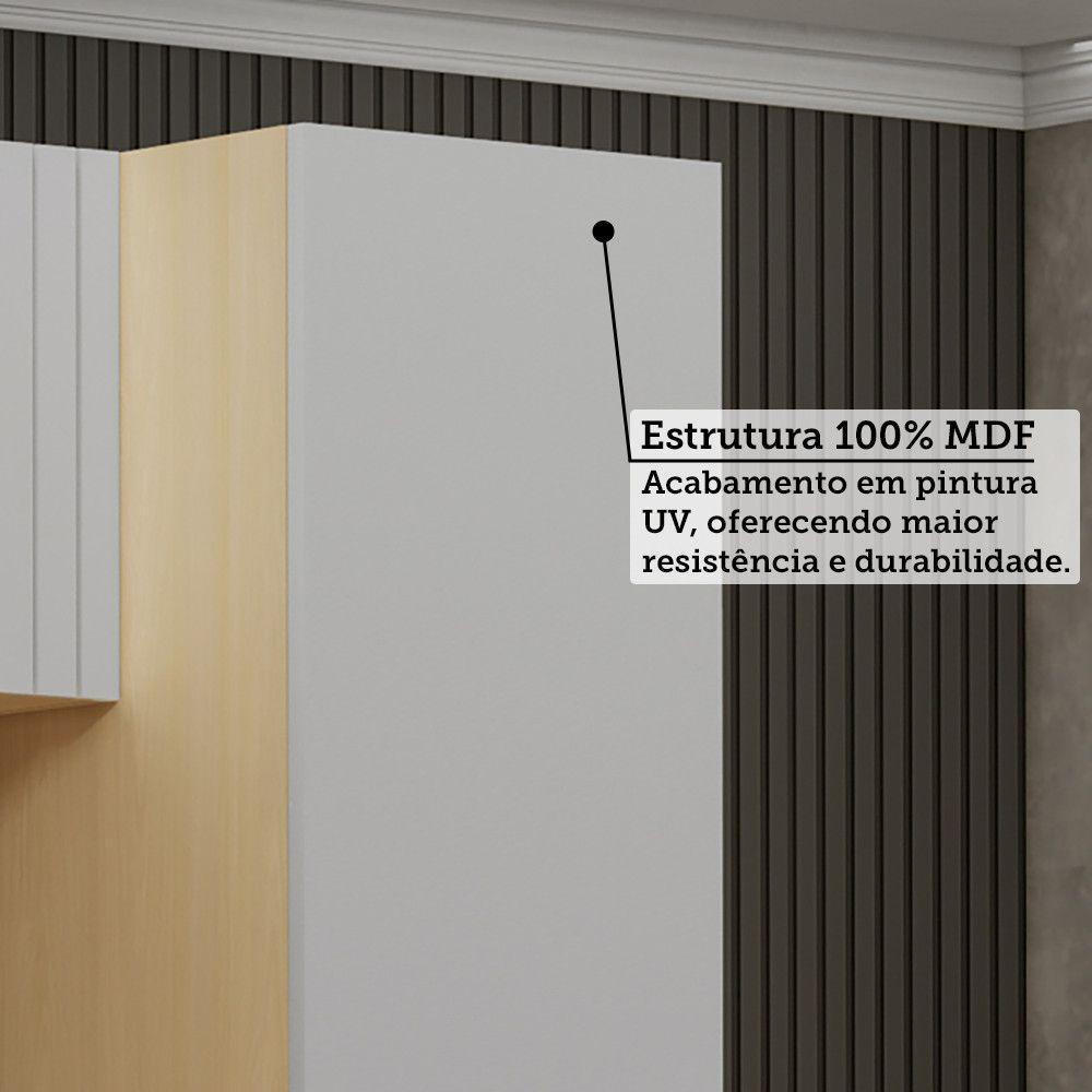 Paneleiro Simples 70cm 2 Pts Aura Luciane Móveis Carvalho/cinza Cristal - 4