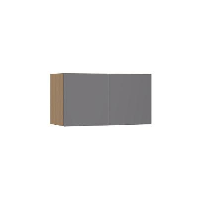 Armário Aéreo Para Geladeira 80cm 2 Portas Slim Luciane Móve Freijó/cinza Puro