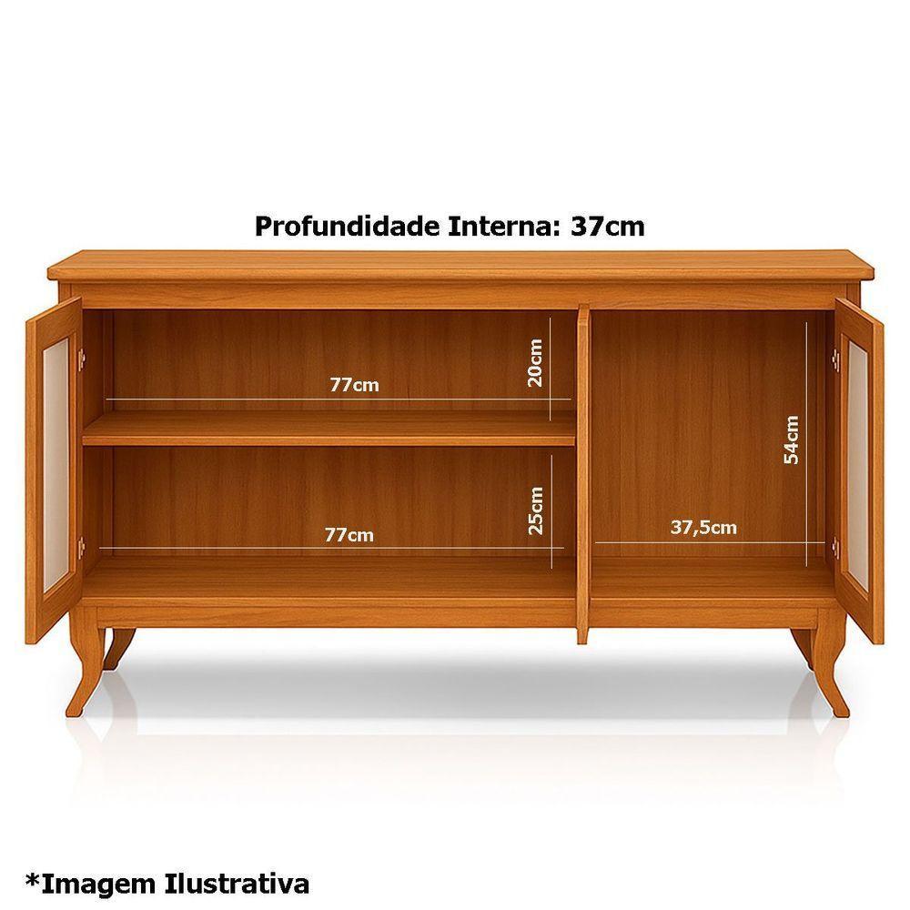 Cristaleira 2 Portas Com Balcão 3 Portas Madeira Maciça Castanho - 5