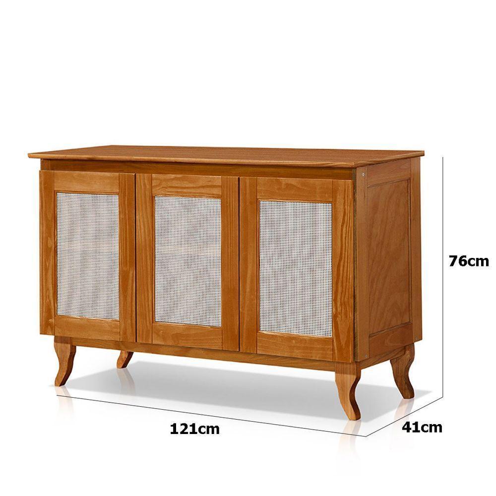 Cristaleira 2 Portas Com Balcão 3 Portas Madeira Maciça Castanho - 6