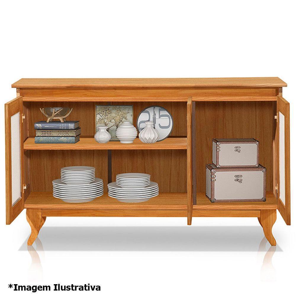 Cristaleira 2 Portas Com Balcão 3 Portas Madeira Maciça Castanho - 8