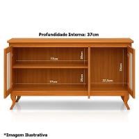 Cristaleira 2 Portas Com Balcão 3 Portas Madeira Maciça Castanho - 5