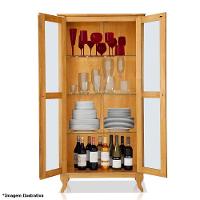 Cristaleira 2 Portas Com Balcão 3 Portas Madeira Maciça Castanho - 7