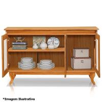 Cristaleira 2 Portas Com Balcão 3 Portas Madeira Maciça Castanho - 8
