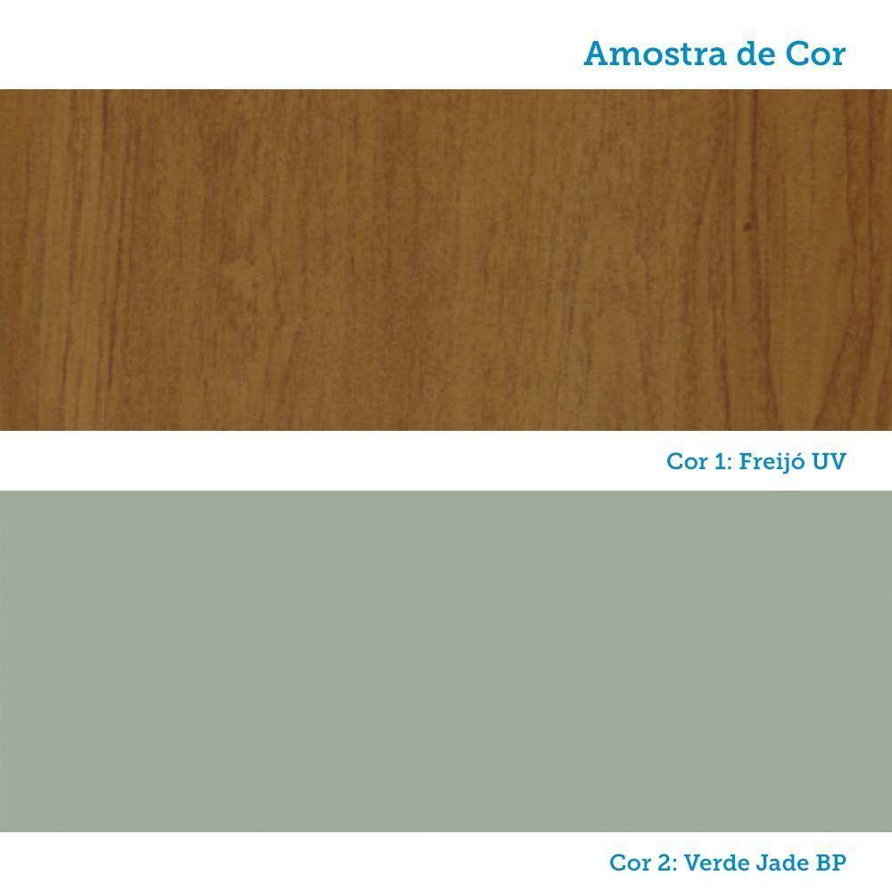 Armário Aéreo 120cm 3 Portas Slim Luciane Móveis Freijó/verde Jade - 6