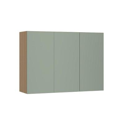 Armário Aéreo 120cm 3 Portas Slim Luciane Móveis Freijó/verde Jade