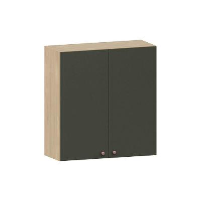Armário Aéreo De Cozinha 80cm 2 Portas Classic Luciane Móvei Freijó/verde Amalfi