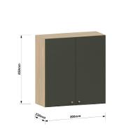 Armário Aéreo De Cozinha 80cm 2 Portas Classic Luciane Móvei Freijó/verde Amalfi - 3