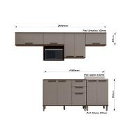 Cozinha Completa 7 Peças Sem Tampo E Com Nicho Micoondas Lun Nogueira Dourado/cinammon - 2