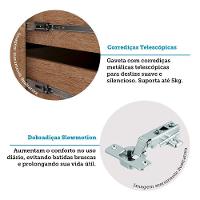 Paneleiro 70cm 4 Portas 1 Gaveta Com Espaço Para Micro-ondas Freijó/freijó Brasil/petala Rosa - 6