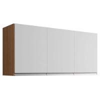 Armário Aéreo Para Cozinha Ambiente Andréia 3 Portas Amêndoa Branco - Ajl - 5