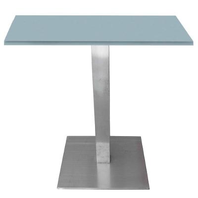 Mesa Quadrada Alpha Inox Prata 73,50 Cm (altura) Tampo Mdp Quadrado 60 Cm Cinza (larg)