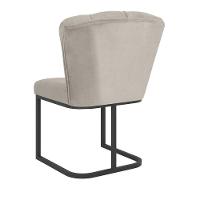 Cadeira Jantar Flor Mesa Cozinha Reforçada Base Metal Preta Bege - 5