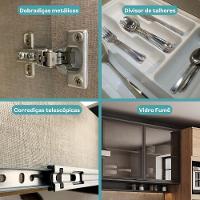 Armário De Cozinha Completa C Balcão Miami Urban Carraro Preto C Freijó - 9