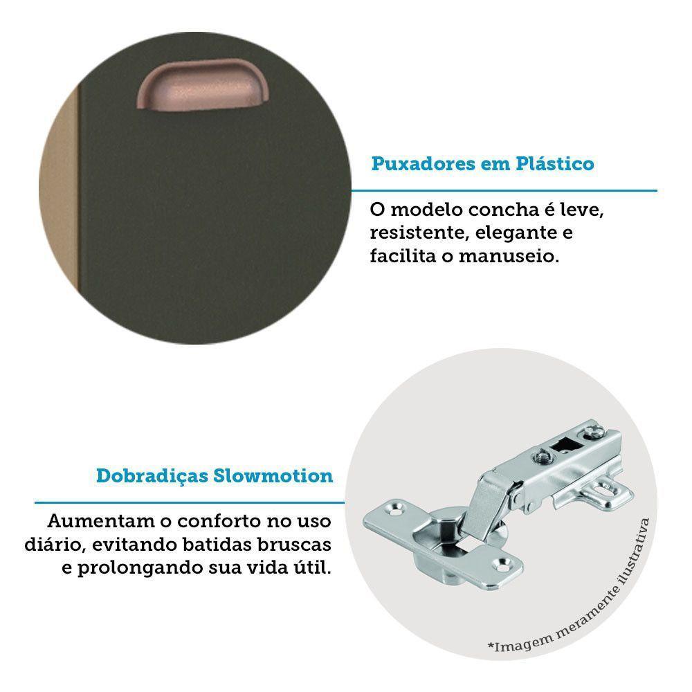 Cozinha Modulada Completa Com Bancada Ilha 8 Peças Com Tampo Freijó/verde Amalfi - 6