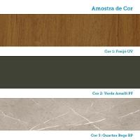 Cozinha Modulada Completa Com Bancada Ilha 8 Peças Com Tampo Freijó/verde Amalfi - 8