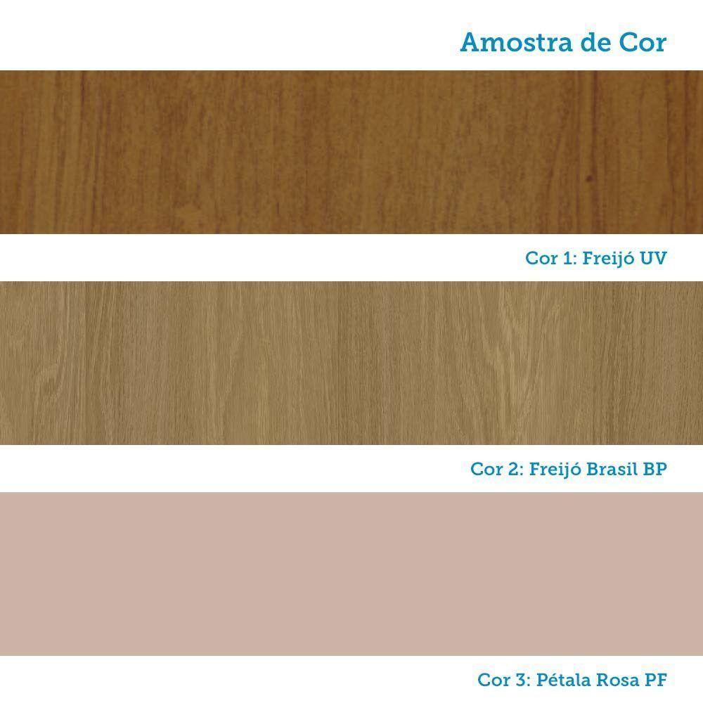 Cozinha Modulada Completa De Canto 10 Peças Com Tampo E Roda Freijó/freijó Brasil/petala Rosa - 10