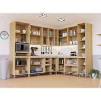 Cozinha Modulada Completa De Canto 10 Peças Com Tampo E Roda Freijó/freijó Brasil/petala Rosa - 3