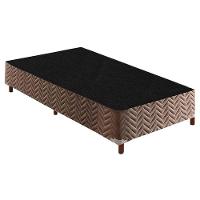 Cama Box Base Solteiro Sommier Rústico Bordado Brown (88x188x20) - Paropas - 1