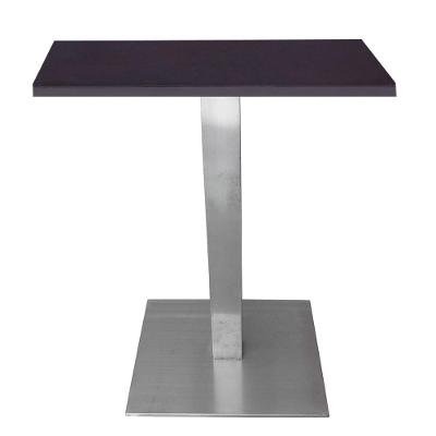 Mesa Quadrada Alpha Inox Prata 73,50 Cm (altura) Tampo Mdp Quadrado 60 Cm Preto (larg)