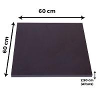 Mesa Quadrada Alpha Inox Prata 73,50 Cm (altura) Tampo Mdp Quadrado 60 Cm Preto (larg)