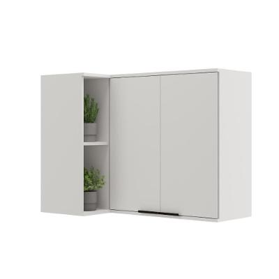 Armário Aéreo De Cozinha Miami 2 Portas Com Nicho De Canto Carraro Branco