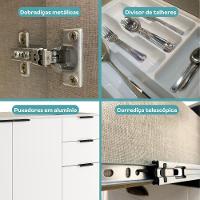 Balcão De Cozinha Miami 1200mm 2 Portas 3 Gavetas Sem Tampo Carraro Branco - 6