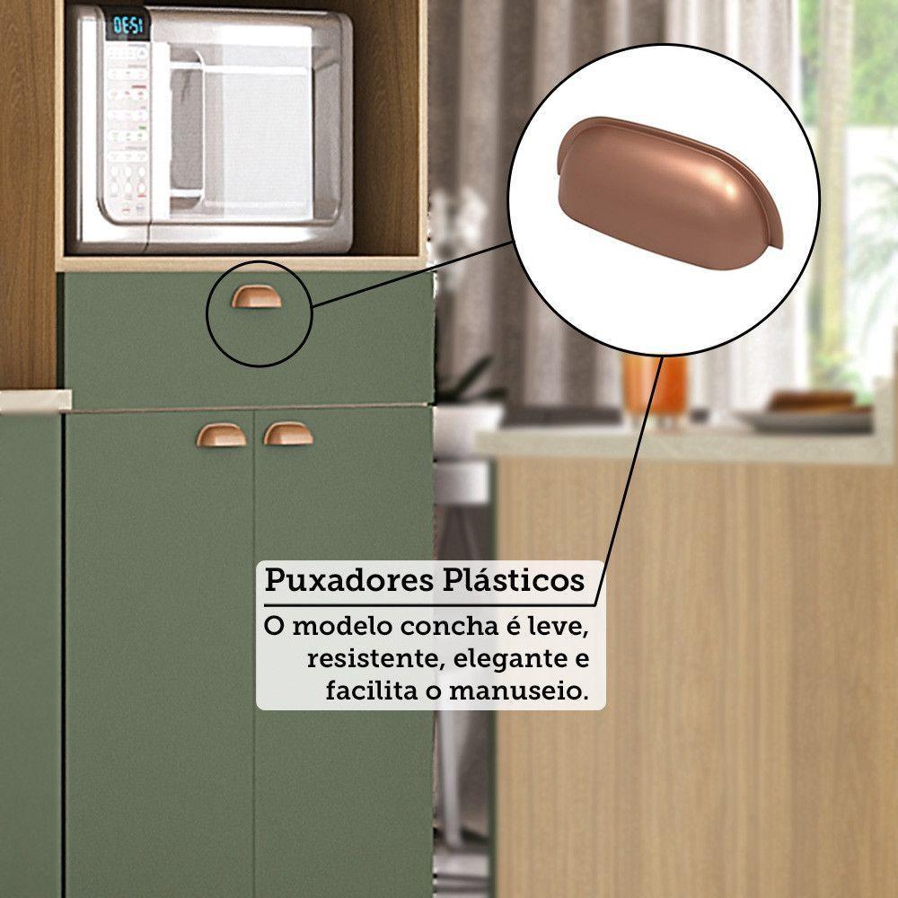 Paneleiro 70cm 4 Portas 1 Gaveta Com Espaço Para Micro-ondas Freijó/freijó Brasil/verde Amalfi - 6