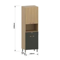 Paneleiro 70cm 4 Portas 1 Gaveta Com Espaço Para Micro-ondas Freijó/freijó Brasil/verde Amalfi - 3