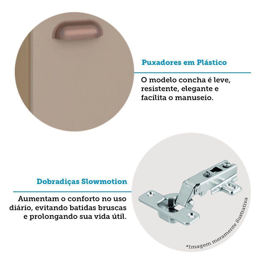 Cozinha Modulada Completa Com Bancada Ilha 8 Peças Com Tampo Freijó/petala Rosa - 6