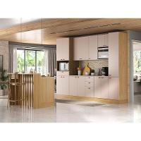 Cozinha Modulada Completa Com Bancada Ilha 8 Peças Com Tampo Freijó/petala Rosa - 1