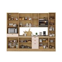 Cozinha Modulada Completa Com Bancada Ilha 8 Peças Com Tampo Freijó/petala Rosa - 3