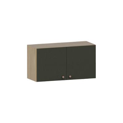 Armário Aéreo De Geladeira 80cm 2 Portas Classic Luciane Móv Freijó/verde Amalfi