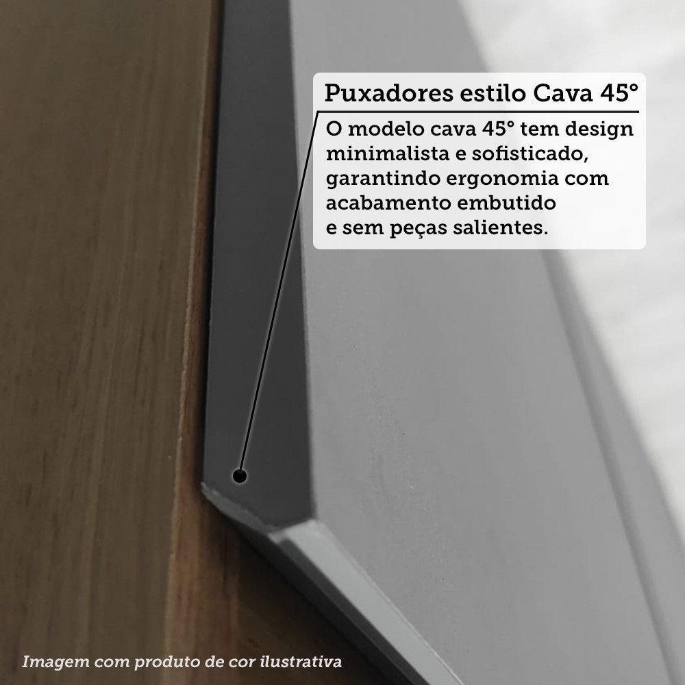 Armário Aéreo Canto Diagonal 74cm 2 Portas Slim Luciane Móve Freijó/freijó Brasil - 5
