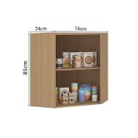 Armário Aéreo Canto Diagonal 74cm 2 Portas Slim Luciane Móve Freijó/freijó Brasil - 2