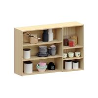 Armário Aéreo 120cm 3 Pts C/ Nicho Aura Luciane Móveis Carvalho/cinza Cristal - 2