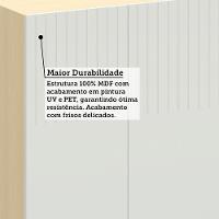 Armário Aéreo 120cm 3 Pts C/ Nicho Aura Luciane Móveis Carvalho/cinza Cristal
