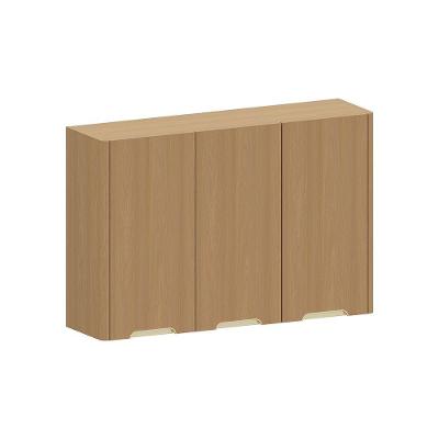 Armário Aéreo Para Cozinha 120cm 3 Portas Lúmina Luciane Móv Freijó/freijó