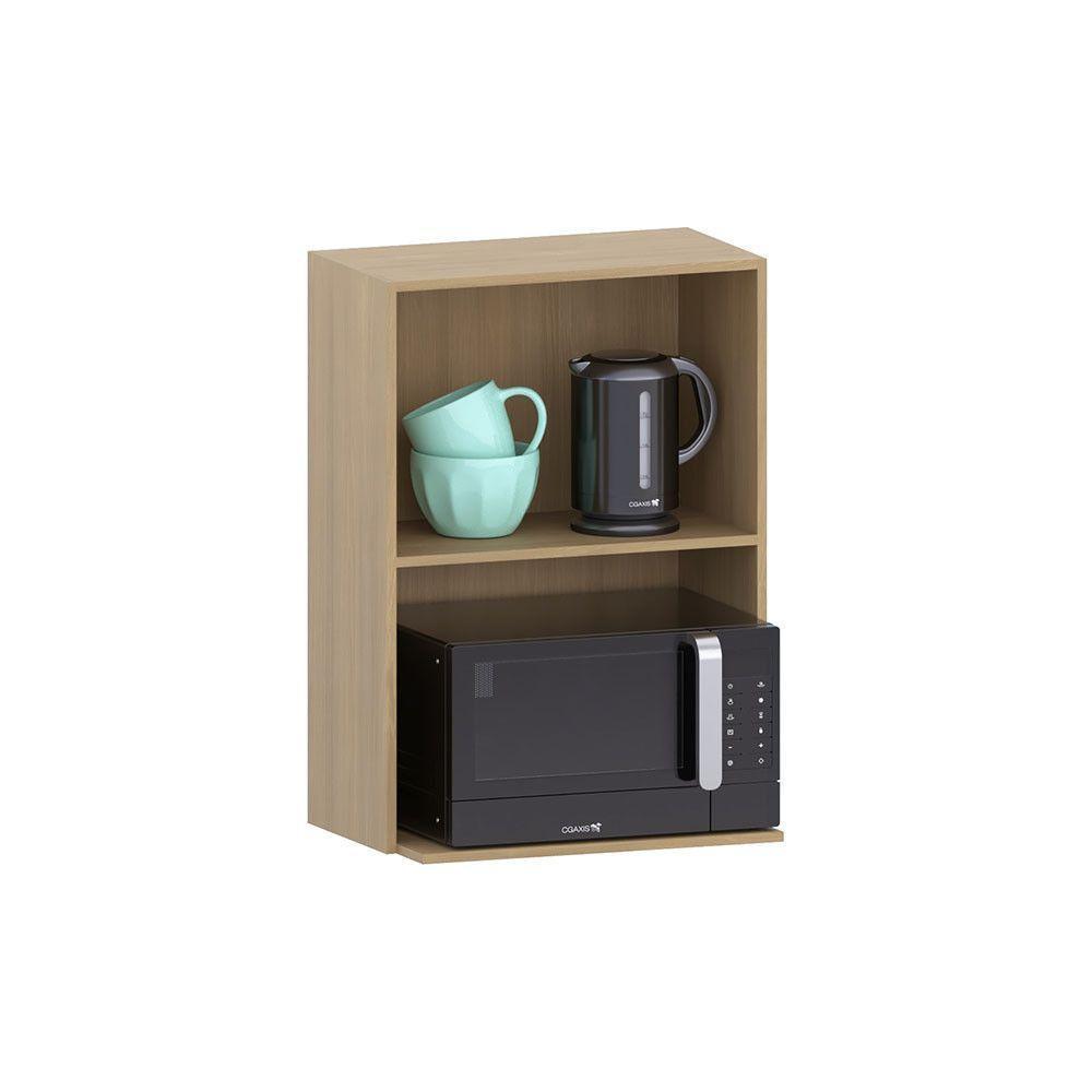 Armário Aéreo 60cm Com Nicho Para Microondas 2 Portas Classi Freijó/verde Amalfi - 2