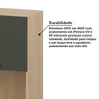 Armário Aéreo 60cm Com Nicho Para Microondas 2 Portas Classi Freijó/verde Amalfi